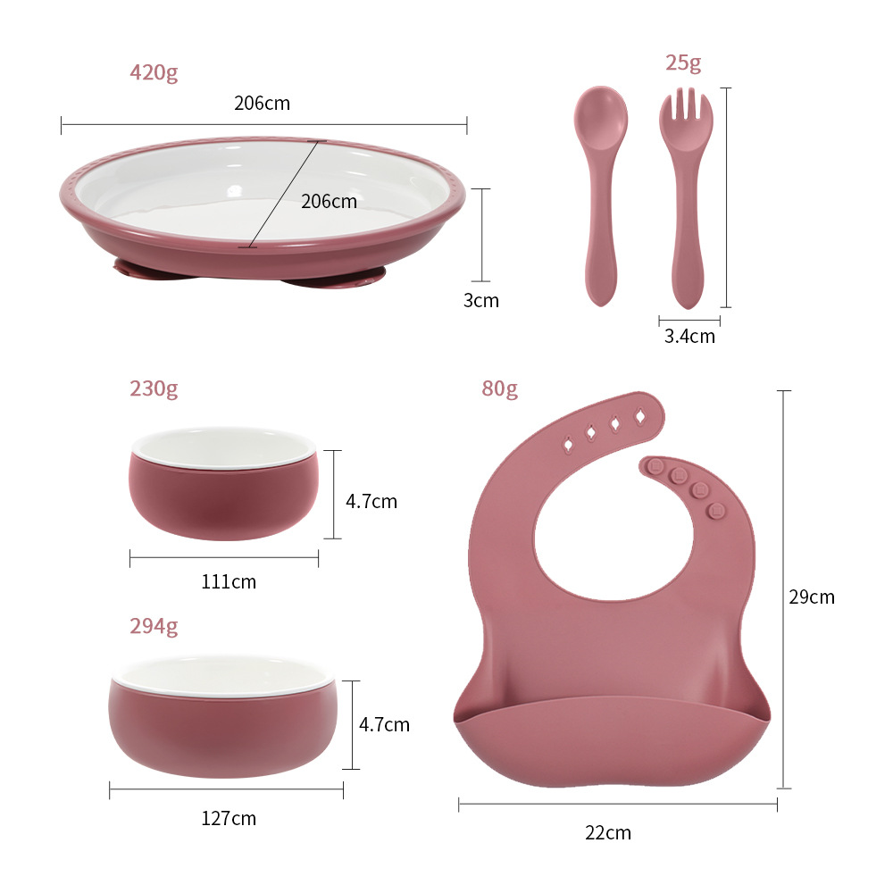 silicone ceramic feeding set MFZ-A027 silicone ceramic feeding set MFZ-A027