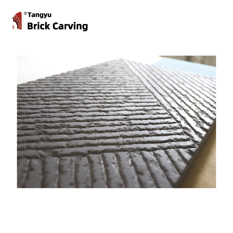 Stone floor tiles with engraved diagonal stripes Stone floor tiles with engraved diagonal stripes