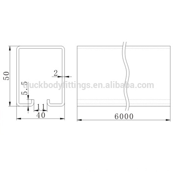 Steel Curtain Side Rail Truck And Trailer Parts 039002 China