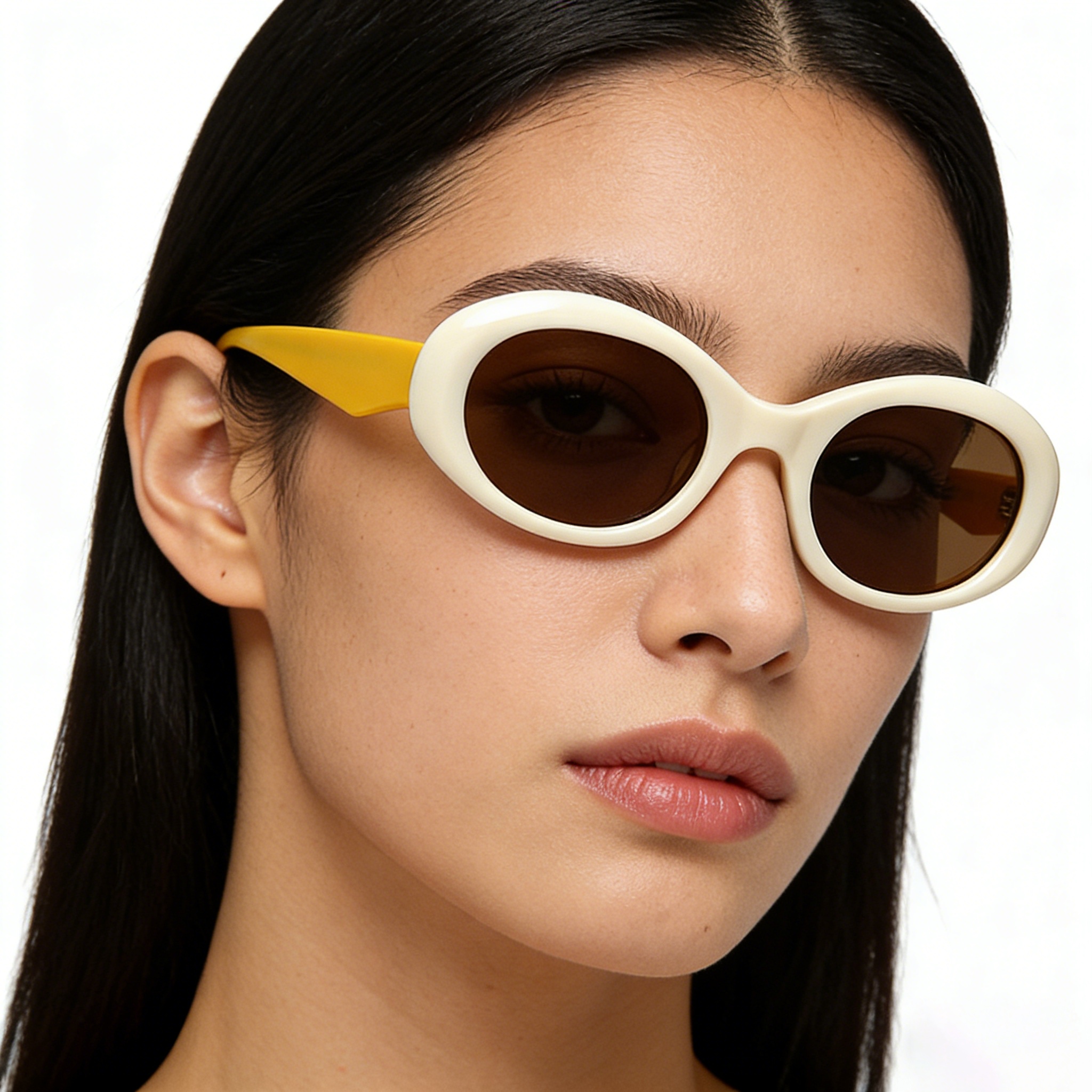 Female retro oval acetate sunglasses Female retro oval acetate sunglasses