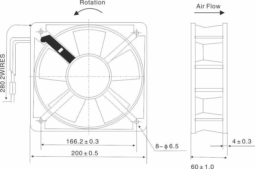 Fs20060 Ac axiale ventilator Fs20060 Ac Axial Fan