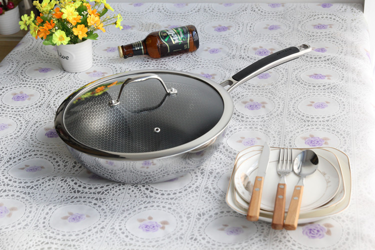 sartén wok con tapa wok pan with lid