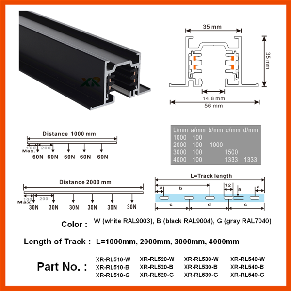 Recessed 3 Circuit Track System