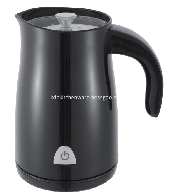 black electric milk frother with handle coffee maker stainless steel