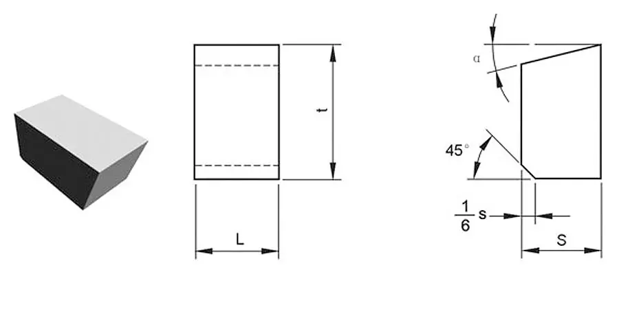 drawing of carbide brazed tip type D drawing of carbide brazed tip type D