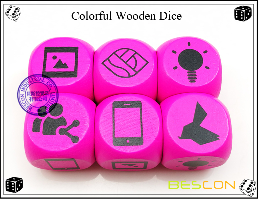 Colorido dados de madera-3 Colorful Wooden Dice-3
