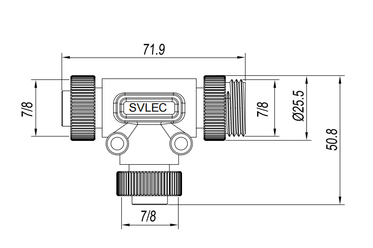 T type 7/8" connector T type 7/8" connector
