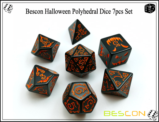 Bescon Halloween Polyhedral Dice 7pcs Set-5 Bescon Halloween Polyhedral Dice 7pcs Set-5
