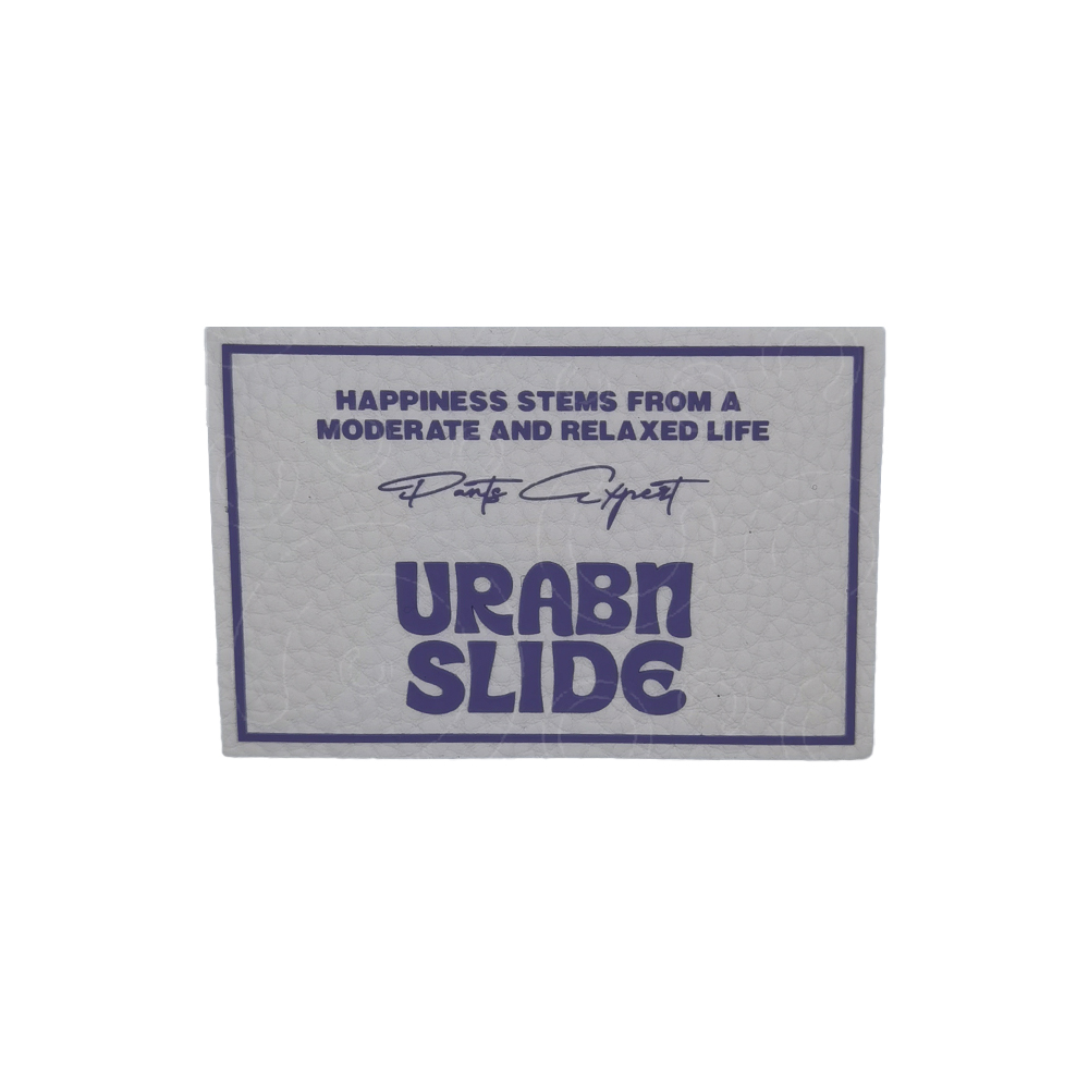 Leather label with silk screen printed silicone letters Leather label with silk screen printed silicone letters