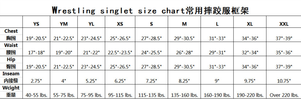tabella di formato size chart