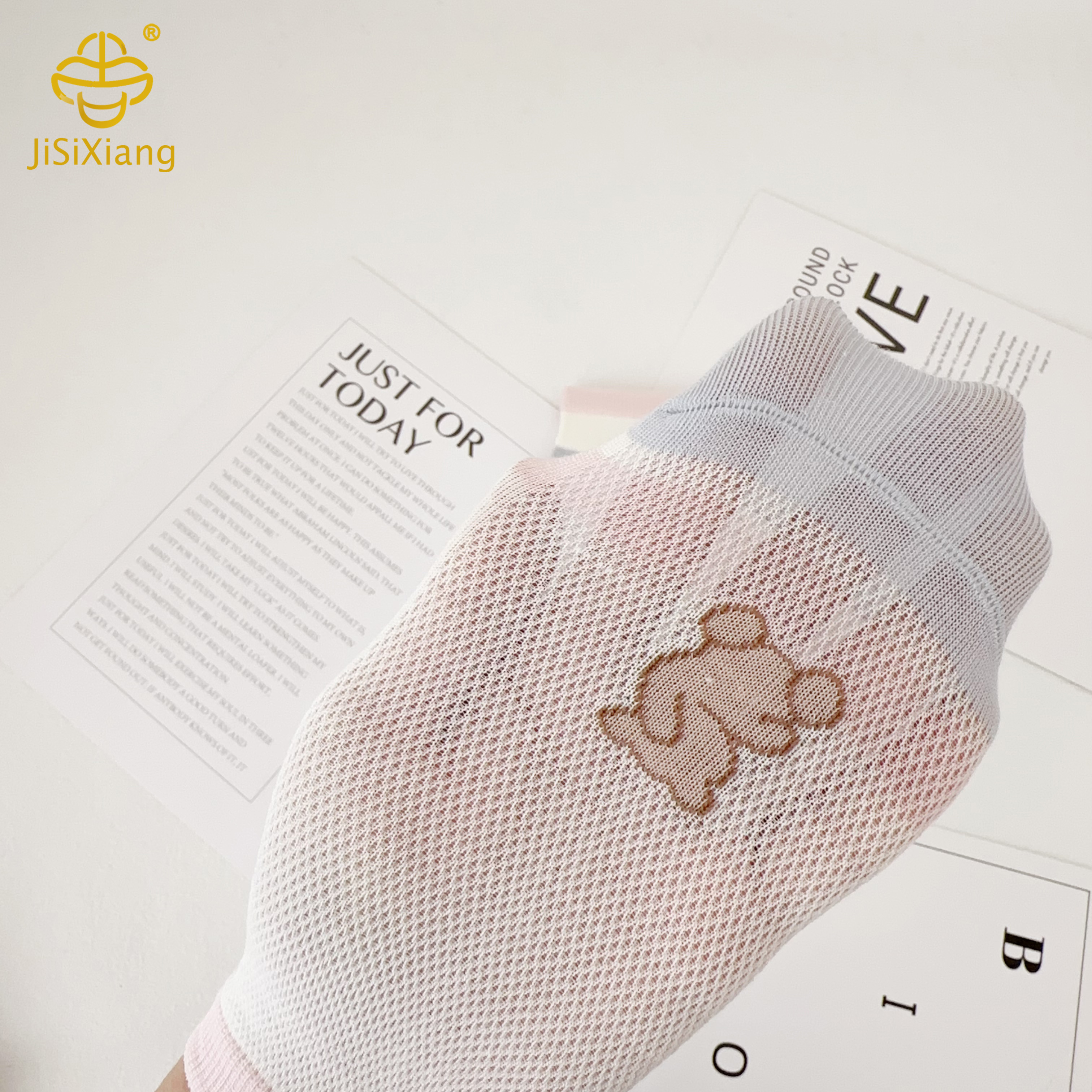 Cartoon Bear Short Socks Mesh Breathable Girls' Shallow Ship Socks Cartoon Bear Short Socks Mesh Breathable Girls' Shallow Ship Socks