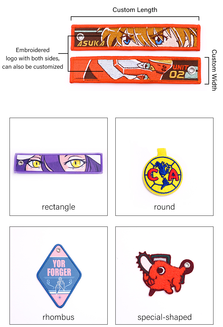 Custom Logo Polyester Woven Keychain Custom Logo Polyester Woven Keychain