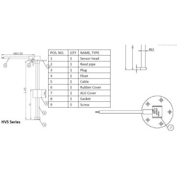 Low Cost 4 20ma Diesel Fuel Tank Level Sensor Hvs Hms China Manufacturer
