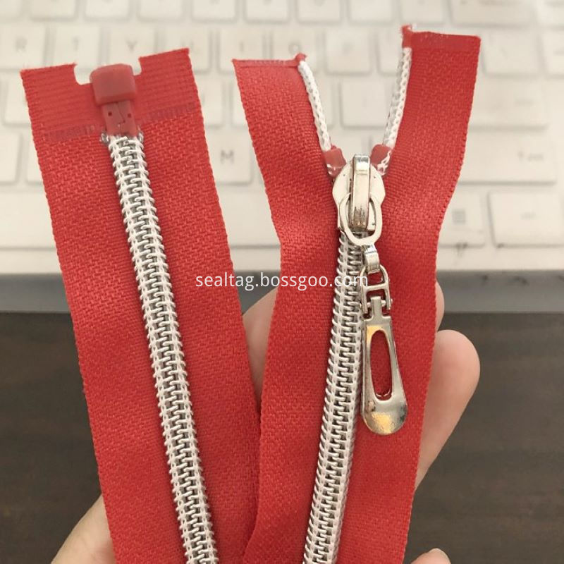 Zíper de metal vermelho Red Metal Zipper