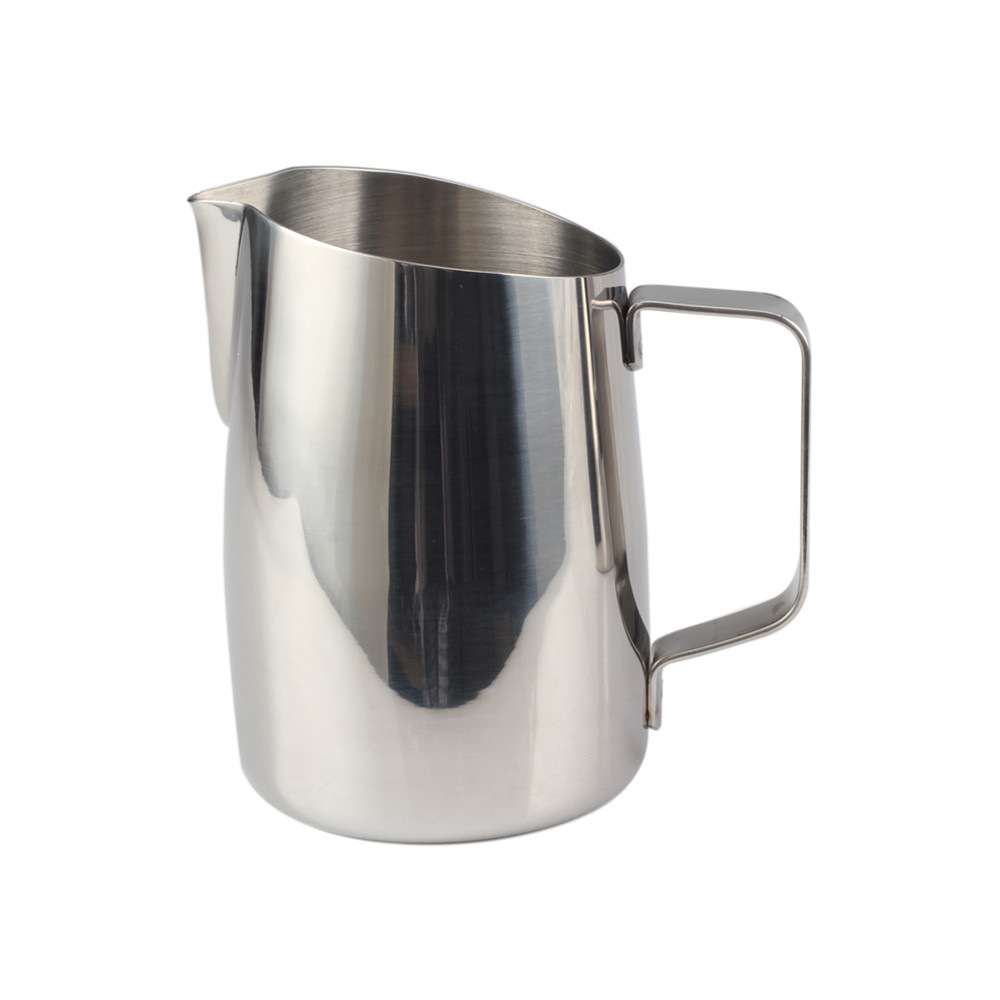 600ML-Argent Tazza caffè acciaio inox latte Brocca con brocca e coperchio caffè Art cucina ufficio con manico 