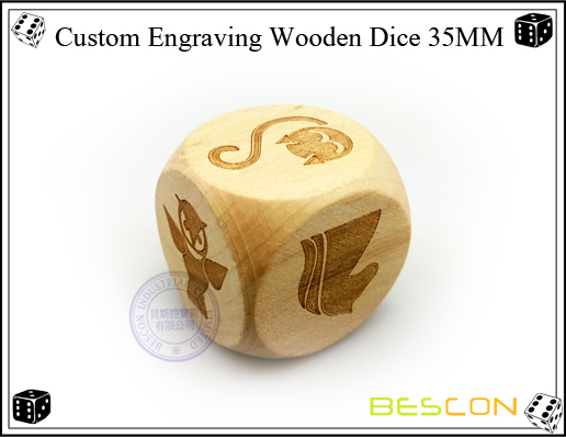 Custom Engraving Wooden Dice 35MM Custom Engraving Wooden Dice 35MM