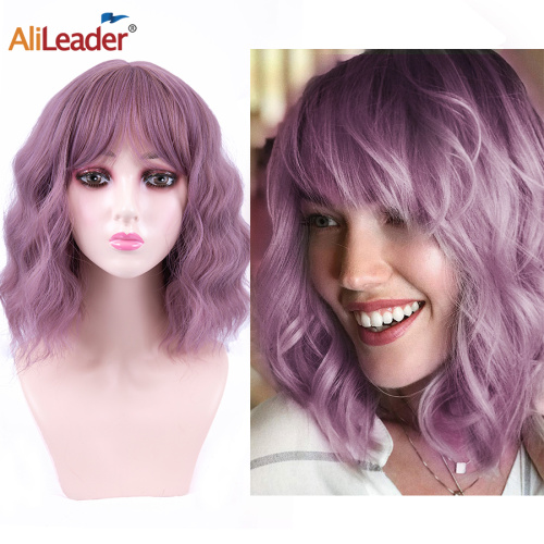 Short Bob Natural Wave Synthetic Wigs With Bangs Supplier, Supply Various Short Bob Natural Wave Synthetic Wigs With Bangs of High Quality