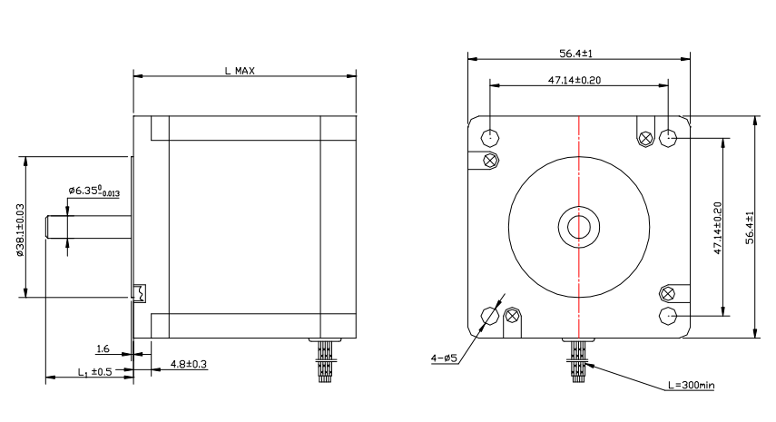 Nema 23 stepper motors / 2 phase or 4 phase stepper motor with JST connector