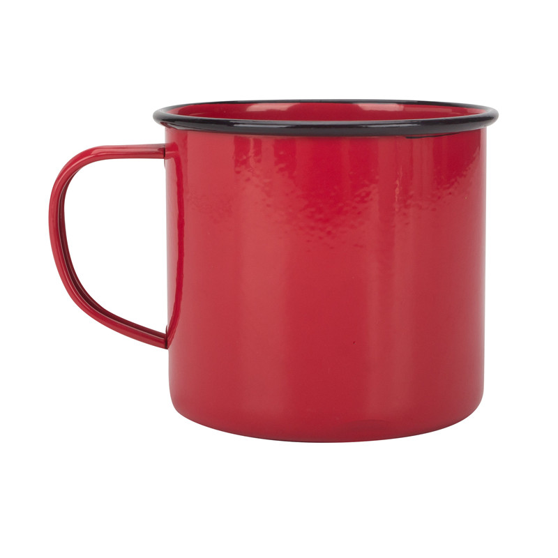 Red Enamel Coffee Mug