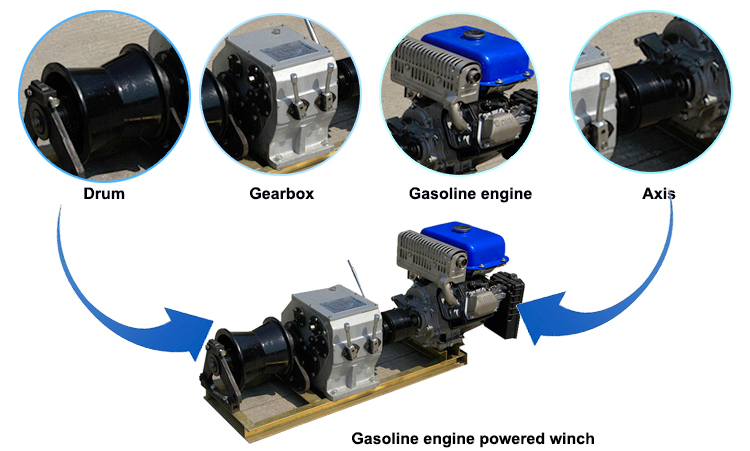 gasoline engine powered winch