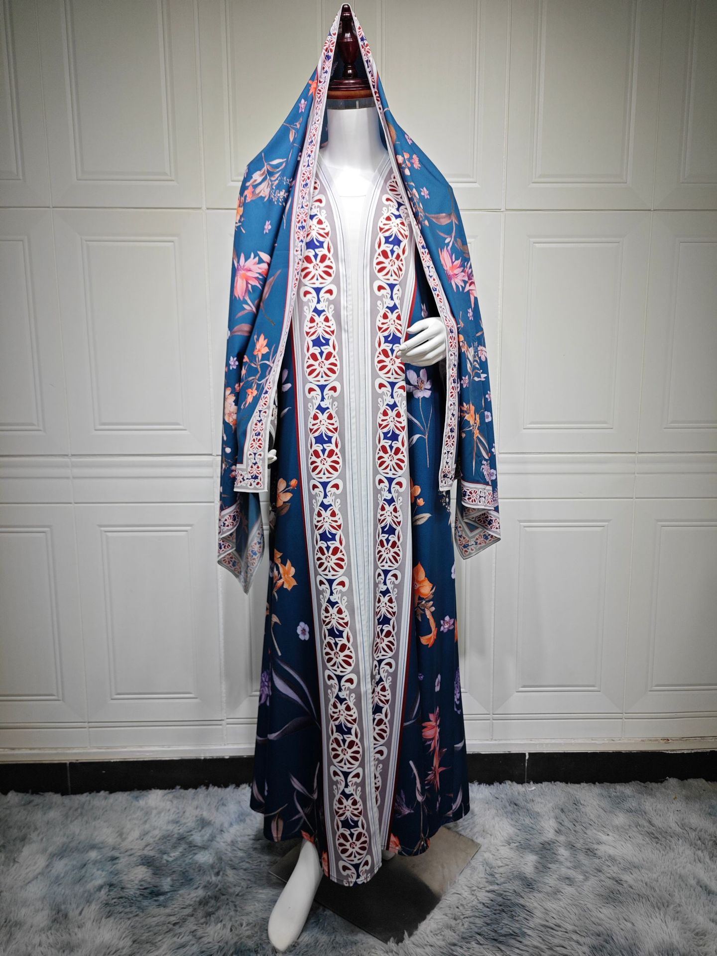 MQ223 (3) Floral Muslim Abaya