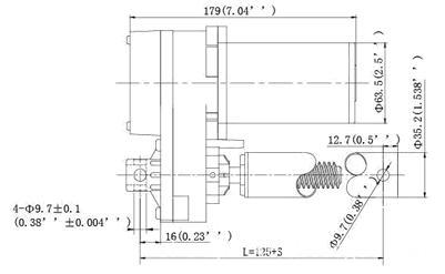 ZQTG08 dc linear actuator/ dimension