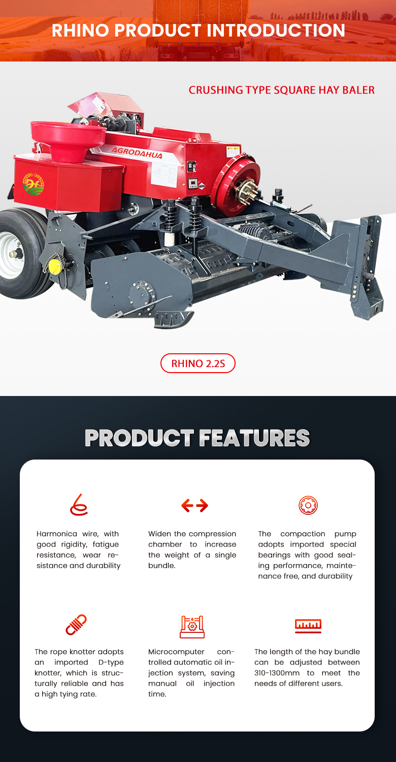 RHINO baler capable of crushing and packaging straw RHINO baler capable of crushing and packaging straw