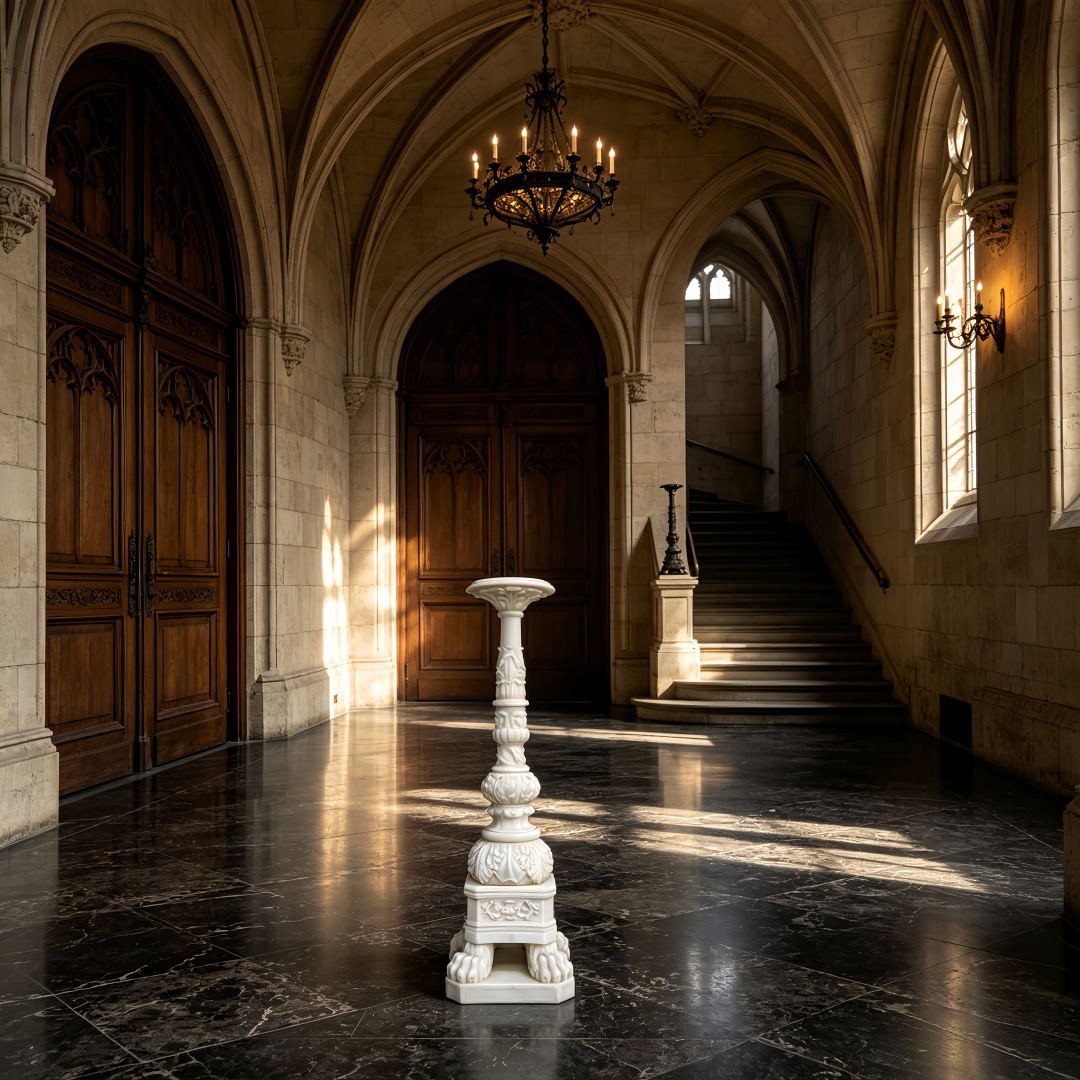 white-marble-candlestick-hallway-scene white-marble-candlestick-hallway-scene