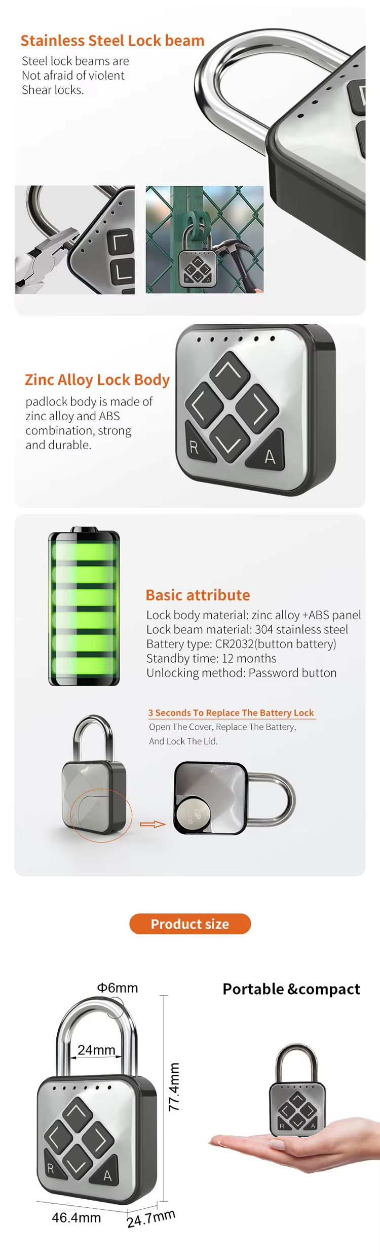 3 Directional Combination Padlock 3 Directional Combination Padlock
