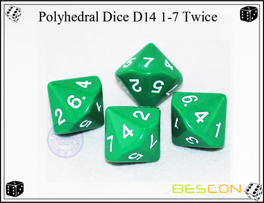 Polyhedral Dice D14 1-7 Twice Polyhedral Dice D14 1-7 Twice