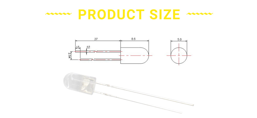 5mm White LED without collar 5mm White LED without collar