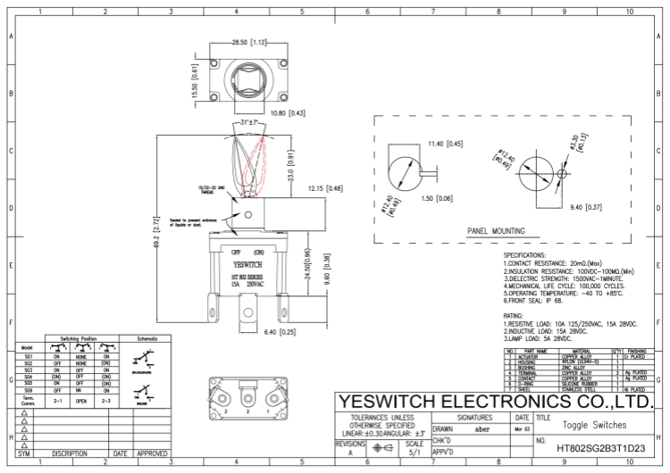 HT802SG2B3T1D23 Drawing HT802SG2B3T1D23 Drawing