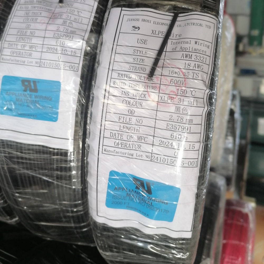 XLPE WIRE UL3321 18# BLACK XLPE WIRE UL3321 18# BLACK
