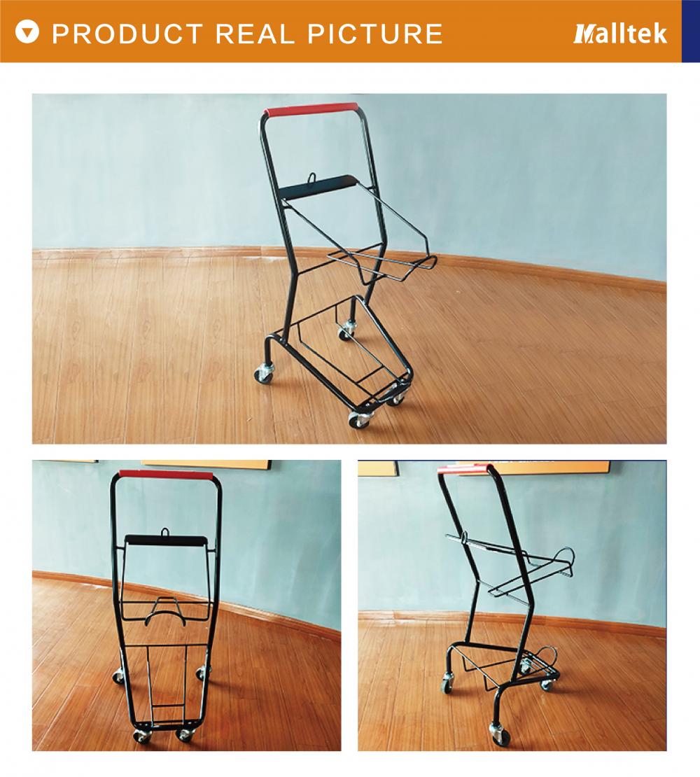 High quality 2 Basket Supermarket Shopping Trolley High quality 2 Basket Supermarket Shopping Trolley