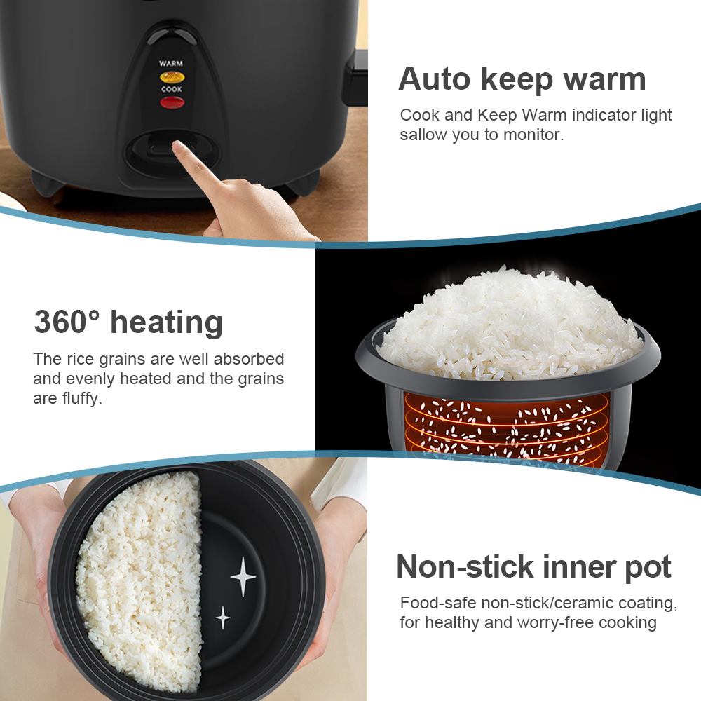 7-Cup Drum Rice Cooker with Aluminum Steaming Tray(7) 7-Cup Drum Rice Cooker with Aluminum Steaming Tray(7)