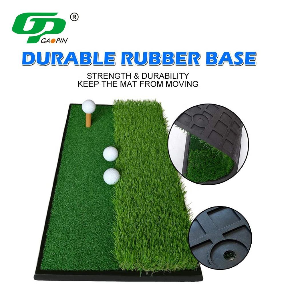 Wholesale Durable Indoor Outdoor Golf Hitting Mat 30cm X 60cm Green Dual Turf Portable Anti-slip Rubber Base with 1 Rubber Tee3 Wholesale Durable Indoor Outdoor Golf Hitting Mat 30cm X 60cm Green Dual Turf Portable Anti-slip Rubber Base with 1 Rubber Tee3