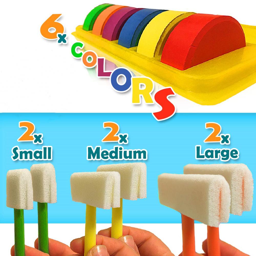 Rainbow Sponge Brush 3 Rainbow Sponge Brush 3