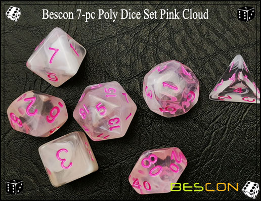 Ensemble nuage rose-5 Pink Cloud Dice Set-5