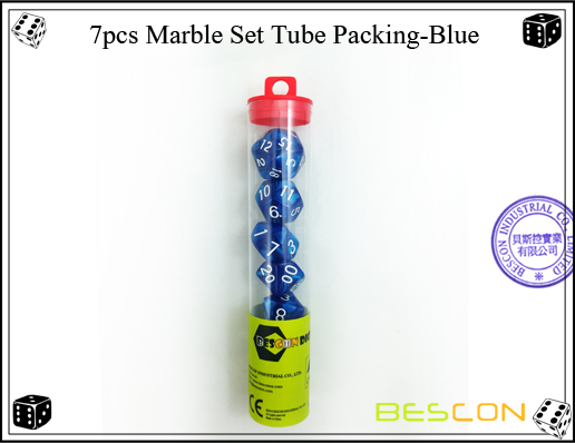 7pcs Marble Set Tube Packing-Blue 7pcs Marble Set Tube Packing-Blue