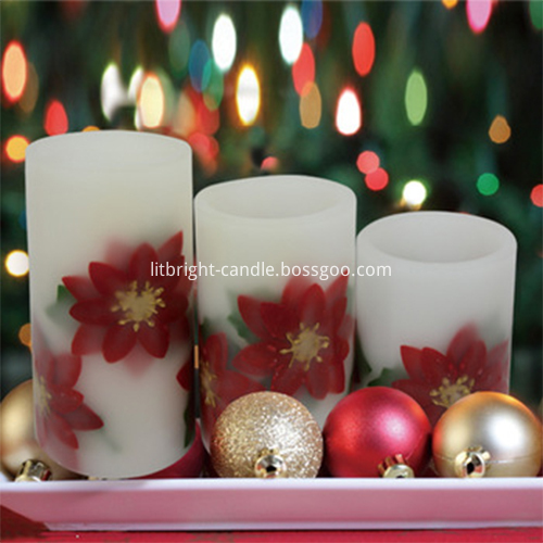 Poinsettia LED flameless candles for Christmas Poinsettia LED flameless candles for Christmas