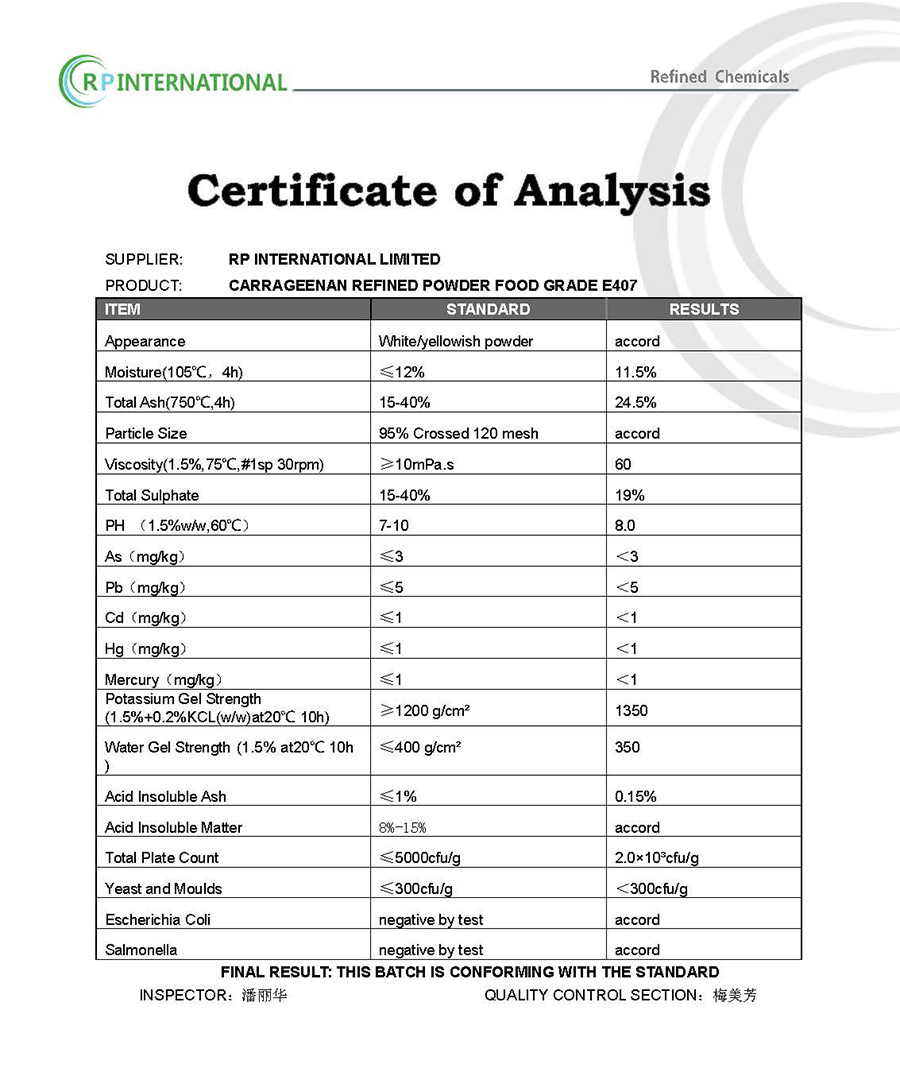 Specification-Refined Carrageenan