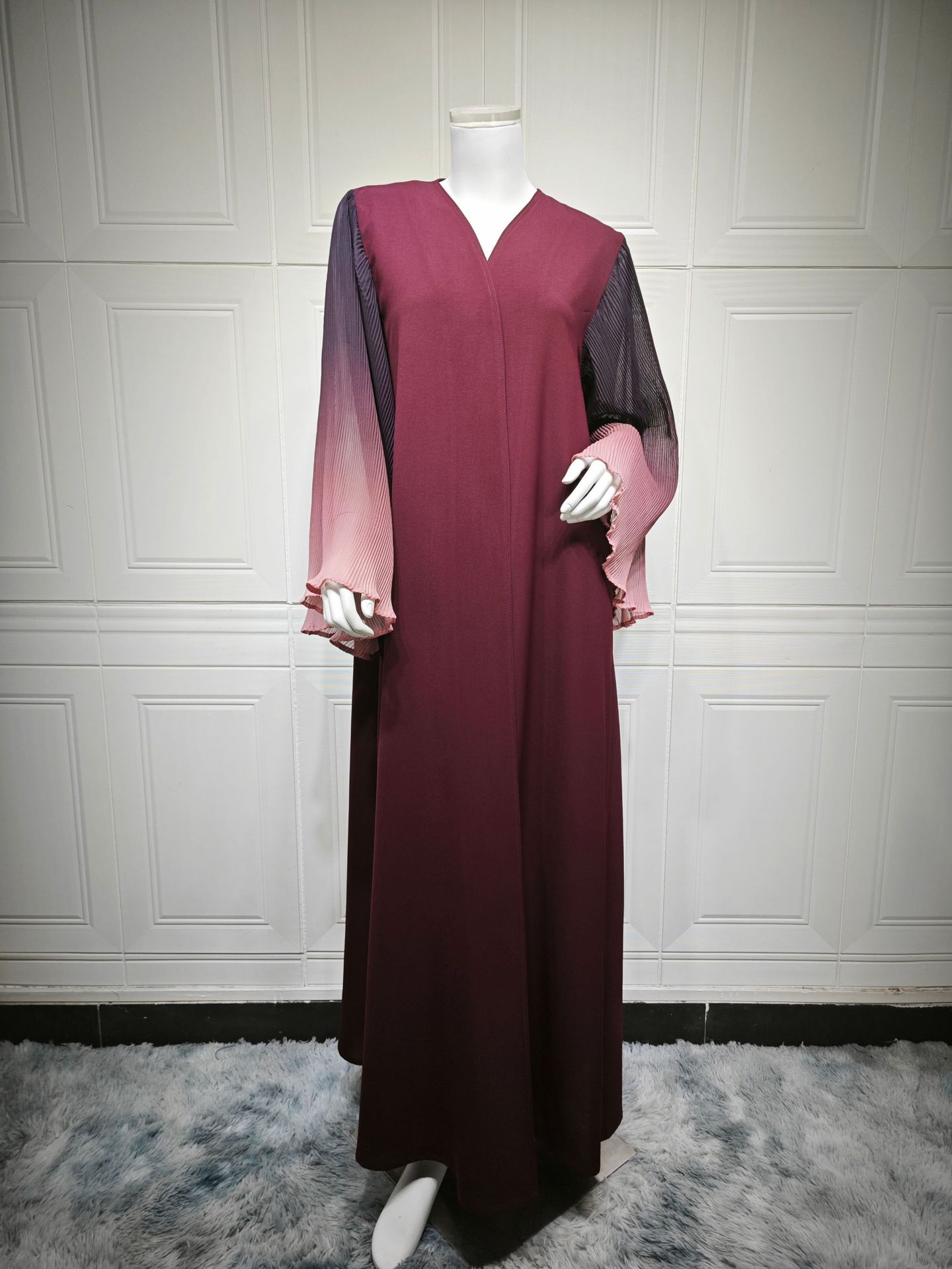 Fashion Kimono Abaya with Pleated Bell Sleeves MQ202 (1) Fashion Kimono Abaya with Pleated Bell Sleeves MQ202 (1)