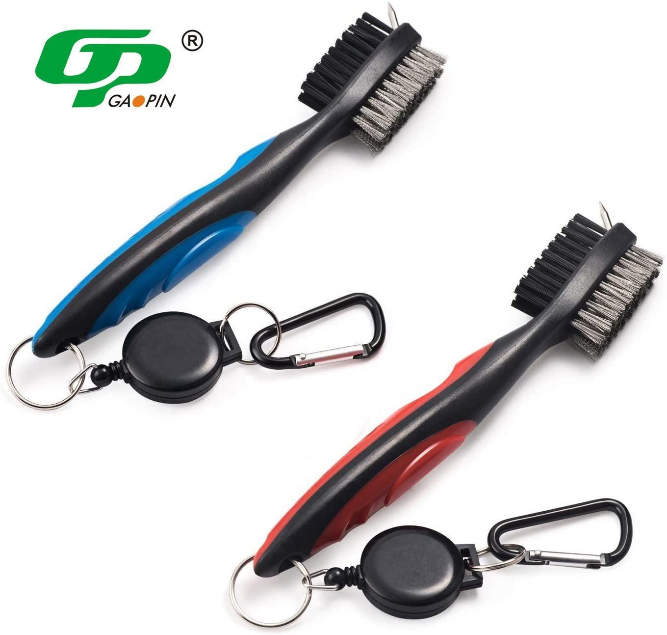Double Sided 3-in-1 Golf Club Cleaner Brush with Steel Bristles Golf Bag Compatible Cleaning Tool Double Sided 3-in-1 Golf Club Cleaner Brush with Steel Bristles Golf Bag Compatible Cleaning Tool