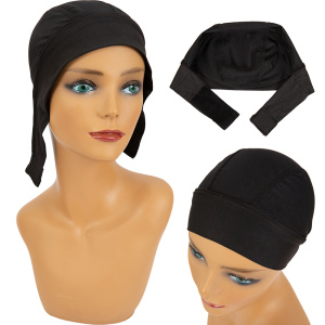 Adjustable Magic Paste Soft Dome Headband Wig Caps