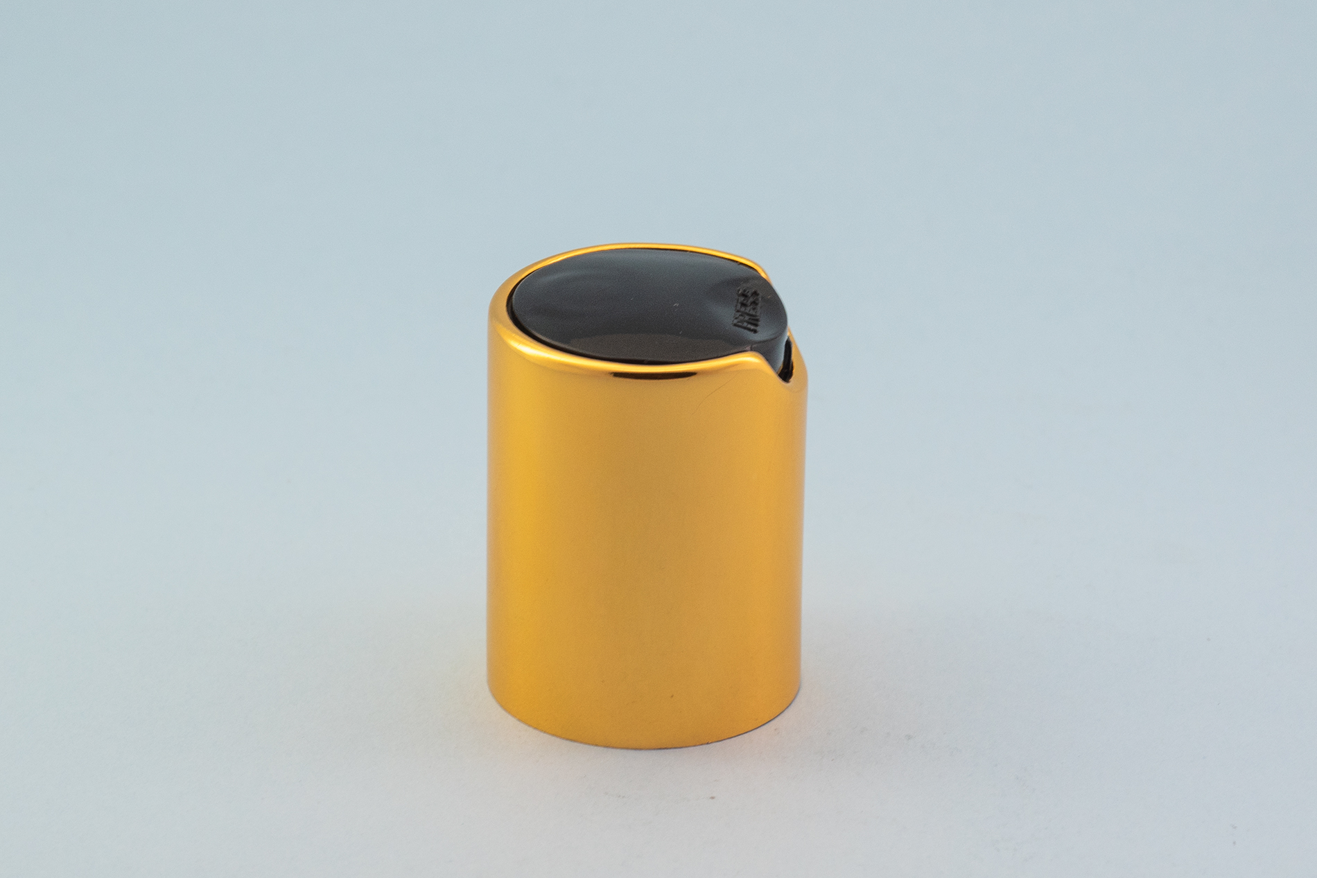 24/415 Shiny Gold & Black Disc Top Cap 24/415 Shiny Gold & Black Disc Top Cap