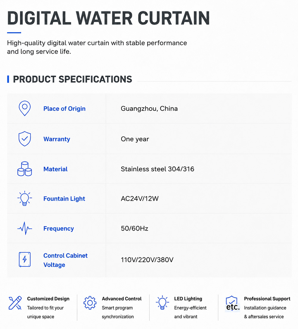 Digital water curtain Digital water curtain
