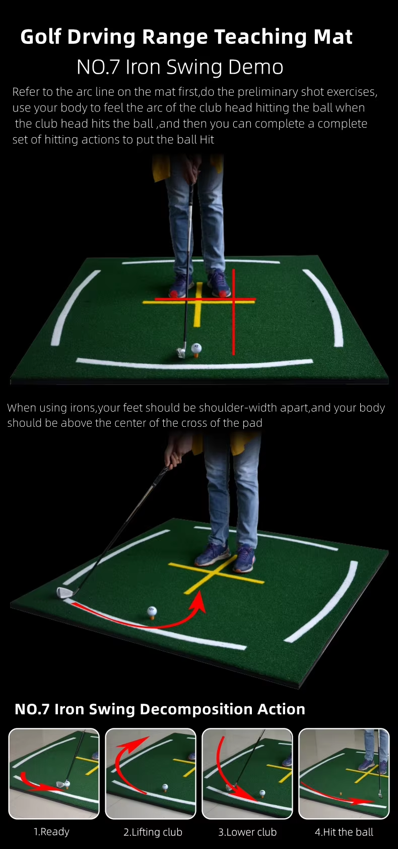 3D Double Layer Thicken Golf Teaching Practice Hitting Mat for Driving Range and Golf Training7 3D Double Layer Thicken Golf Teaching Practice Hitting Mat for Driving Range and Golf Training7