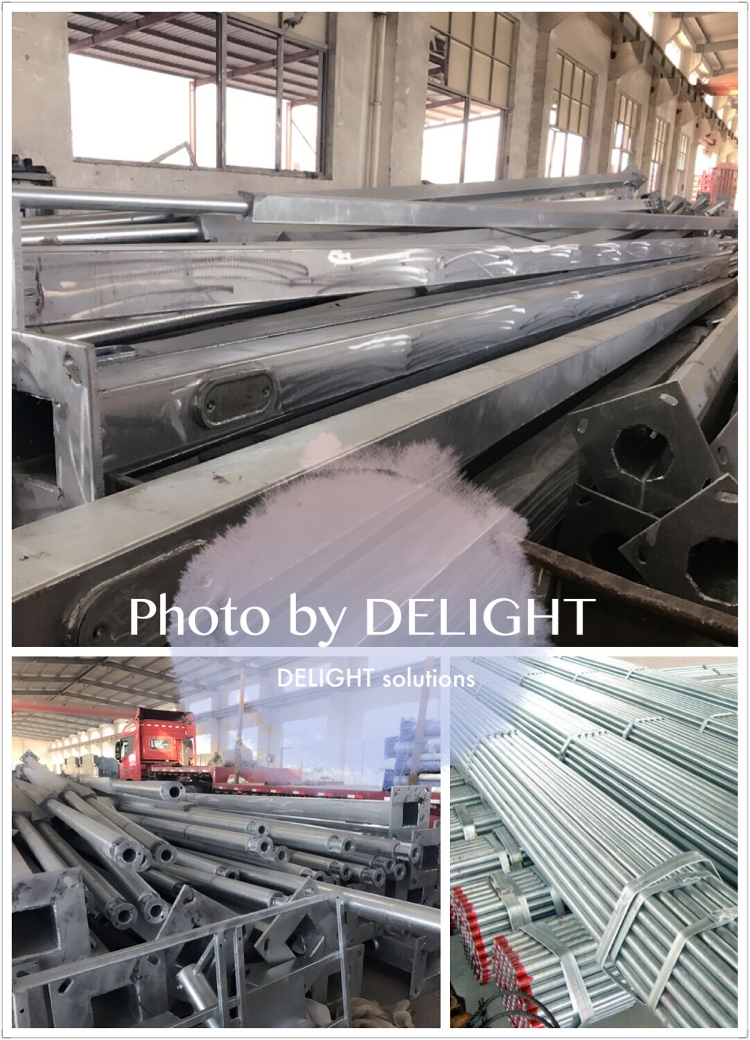 hot dip galvanized steel pole