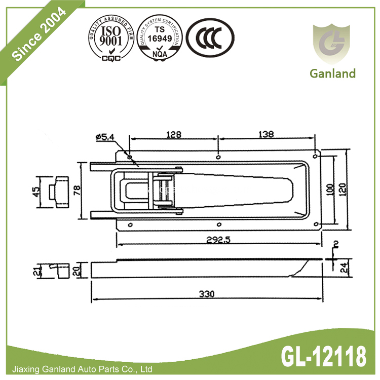 Steel Pickup Lock Specification GL-12118T4