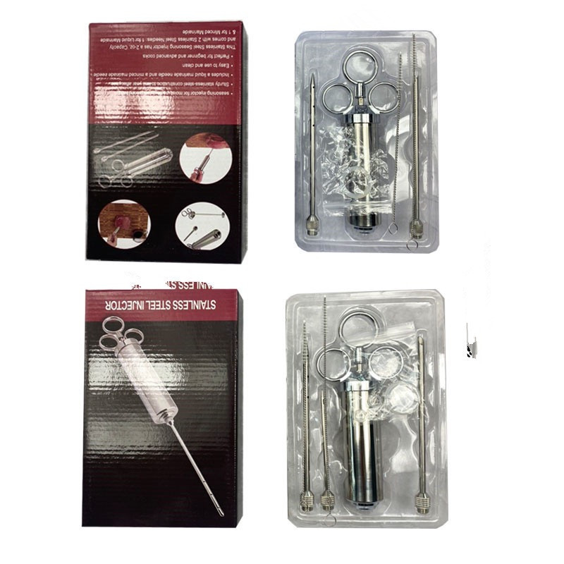 2oz 304 Stainless Meat Injector Syringe BBQ Grill Smoker Steak 2oz 304 Stainless Meat Injector Syringe BBQ Grill Smoker Steak